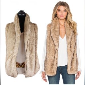 Sanctuary Designed in Las Vegas Womens S Natural Faux Fur Fully Lined Cozy Vest